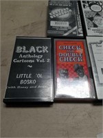 Box of Black Americana VHS tapes