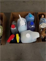 Box of cleaning supplies