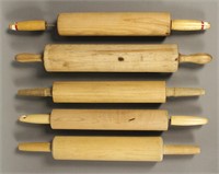5 Vintage Wood Rolling Pins