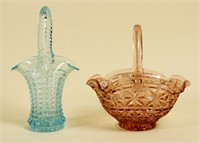 2 Fenton Style Glass Baskets - Glassware