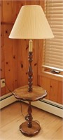Solid Wood Base Floor Lamp with Table