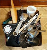 Box of kitchen utensils