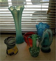 Lot of art glass vases