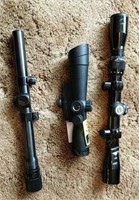 Lot of three rifle scopes