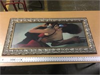 FRAMED PICTURE WITH WOMAN AND MAN DANCING