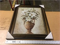FRAMED PICTURE WITH FLOWER URN