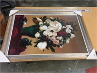FRAMED PICTURE WITH FLOWERS