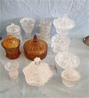 Amber & crystal glassware