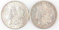 Coin 2 Morgan Silver Dollars 1887-S & 1887-O