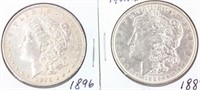 Coin 2 Morgan Silver Dollars 1896 & 1889.