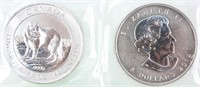 Coin 2 Canadian $5 Silver Coins  Arctic Fox .999