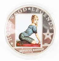 Coin Brigitte Bardot .999 Colorize Silver 1 Ounce