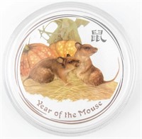 Coin 2008 Australia Year of the Rat Colorized .999