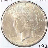 Coin 1925 Peace Silver Dollar Almost Uncirculated