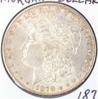 Coin 1878-S Morgan Silver Dollar Brilliant Unc.