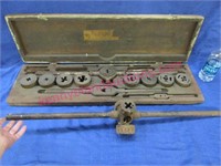 vintage tap & die set in wooden box & other