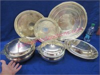 silver plated serving pieces -casserole -etc