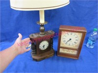 vintage clock table lamp & smaller clock