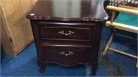 FRENCH PROVINCIAL NIGHT TABLE WITH TWO DRAWERS