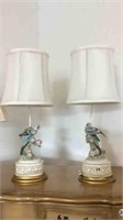 PAIR OF BIRD TABLE LAMPS WITH SHADES