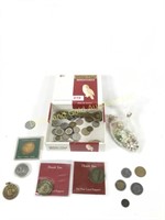 Box: foreign coins, miscellany