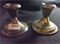 Pair of 4"  Sterling Silver Candleholders