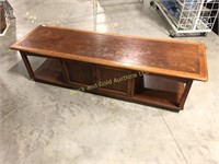 66 Inch Walnut and Other Woods Coffee Table