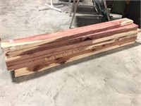 Lot of Nine Fresh-Cut Red Cedar Boards