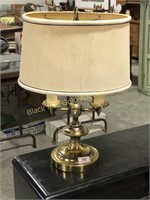 Small Brass Two Bulb Desk Lamp