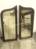 Pair of Vintage Mirrors from Three-Way Dresser