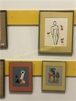 Lot of Three Framed Prints, Picasso, Miri, Matisse