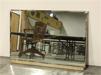 38 x 48 Beveled Mirror, Blonde Oak Frame