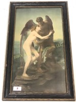 13 x 22 Framed Antique Nymph Print
