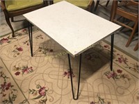 Vintage 21 x 31 Formica Table with Hairpin Legs