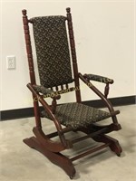 Victorian Style Upholstered Platform Rocker