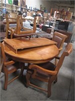 Round Table & Four Rolling Chairs