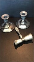 Pair of Candle Holders and a Snuffer