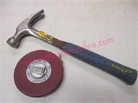 estwing hammer & roe 100ft metal tape measure