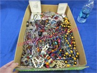 large flat of mainly necklaces & jewelry