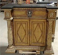 Marble top lion theme sideboard
