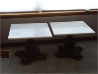 PAIR OF MARBLE TOP TABLES