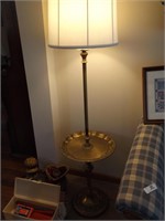 BRASS LAMP W/TABLE