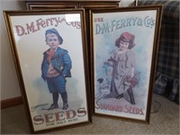 PAIR OF D. M. FERRY SEED PRINTS 25" X 13.5"
