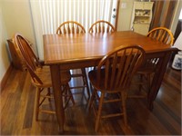 WOOD TABLE W/ 5 CHAIRS