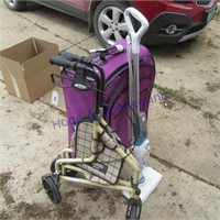 Walker with bag, luggage, small vac