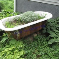Clawfoot bathtub planter