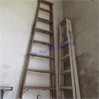 2 wood step ladders--7-step & 5-step