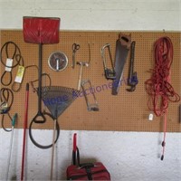 Everything on LIGHT 4 x 8 pegboard and on floor