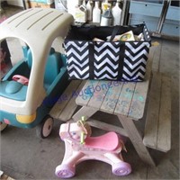 Kid's picnic table, Step 2 coupe car,