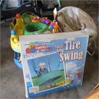 Baby Sit and Step activity center; tire swing,
